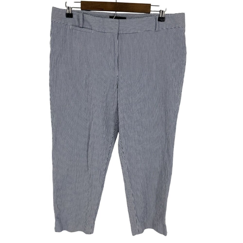 Talbots Signature Blue & White Striped Womens Ankle Pants Size 12